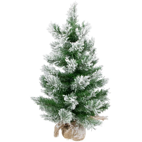 Northlight 22" Flocked Pine Full Artificial Christmas Tree In Burlap Base - Unlit 3 Northlight 22" Flocked Pine Full Artificial Christmas Tree In Burlap Base - Unlit