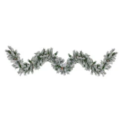 Northlight 9' X 10" Flocked Angel Pine Artificial Christmas Garland With Pinecones, Unlit