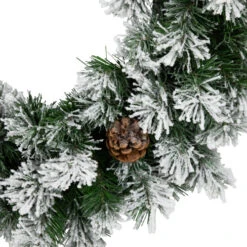 Northlight 36" Snowy Flocked Angel Pine With Pine Cones Artificial Christmas Wreath - Unlit -Northlight northlight v039812c20v03982 02 53112.1692025708