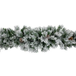 Northlight 6.75' X 12" Flocked Angel Pine And Pine Cones Artificial Christmas Garland - Unlit -Northlight northlight v15090 02 60516.1690555853