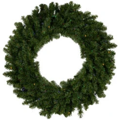 Northlight Pre-Lit LED Canadian Pine Artificial Christmas Wreath, 30-Inch, Multicolor Lights