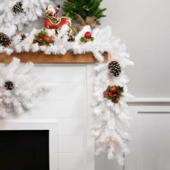 Northlight 9' X 8" Pre-Lit Snow White Artificial Christmas Garland, Clear Lights -Northlight northlight v158582cv158572cgb16048 styled 2 35529.1690296402