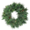 Northlight Pre-Lit White Valley Pine Artificial Christmas Wreath, 24-Inch, Clear Lights -Northlight northlight v15934 25536.1664379669