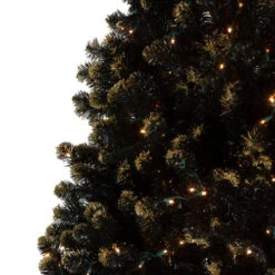 Northlight Pre-Lit LED Black Crystal Pine With Gold Glitter Artificial Christmas Tree - 7.5 Ft Clear Lights 9 Northlight Pre-Lit LED Black Crystal Pine With Gold Glitter Artificial Christmas Tree - 7.5 Ft Clear Lights -Northlight northlight v27364 1 49577.1665610428