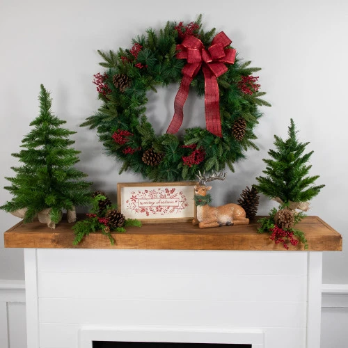 Northlight Rosemary Emerald Angel Pine Artificial Christmas Wreath - 30-Inch, Unlit 4 Northlight Rosemary Emerald Angel Pine Artificial Christmas Wreath - 30-Inch, Unlit - Image 2