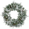 Northlight Pre-Lit Flocked Rosemary Emerald Angel Pine Artificial Christmas Wreath - 30-Inch, Clear LED Lights -Northlight northlight v27390 01 50939.1692025709