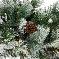 Northlight Pre-Lit Flocked Rosemary Emerald Angel Pine Artificial Christmas Wreath - 30-Inch, Clear LED Lights -Northlight northlight v27390 03 13997.1692025709