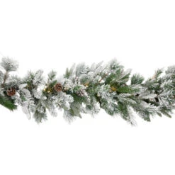 Northlight 9' X 14" Pre-Lit Flocked Mixed Rosemary Emerald Pine Artificial Christmas Garland - Clear LED Lights 12 Northlight 9' X 14" Pre-Lit Flocked Mixed Rosemary Emerald Pine Artificial Christmas Garland - Clear LED Lights -Northlight northlight v27391 03 52275.1690642415