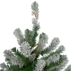 Northlight Set Of 3 Pre-Lit Slim Flocked Alpine Artificial Christmas Trees 5' - Clear Lights -Northlight northlight v27434 2update 45296.1668500847