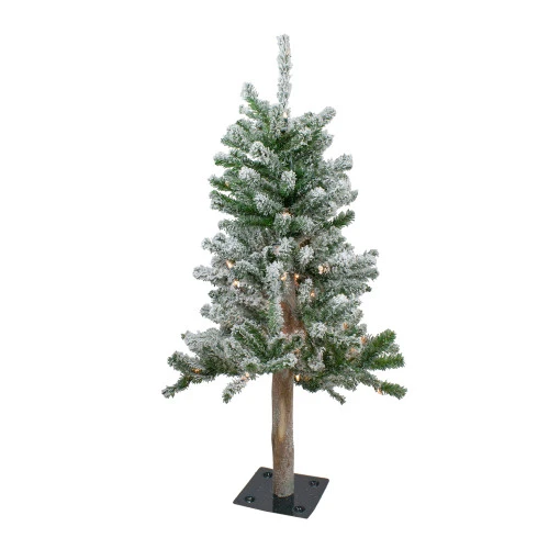 Northlight 3' Pre-Lit Flocked Alpine Artificial Christmas Tree - Clear Lights 3 Northlight 3' Pre-Lit Flocked Alpine Artificial Christmas Tree - Clear Lights
