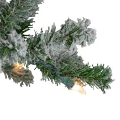 Northlight Set Of 3 Pre-Lit Slim Flocked Alpine Artificial Christmas Trees 5' - Clear Lights -Northlight northlight v27441 3 18295.1668500844