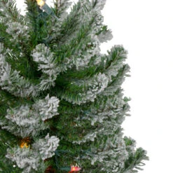 Northlight Set Of 3 Pre-Lit Slim Flocked Alpine Artificial Christmas Trees 6' - Multicolor Lights -Northlight northlight v27442 2updated 42478.1665696781