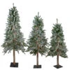 Northlight Set Of 3 Pre-Lit Slim Flocked Alpine Artificial Christmas Trees 6' - Multicolor Lights -Northlight northlight v27448 1updated 55009.1665610430
