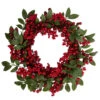 Northlight Lush Berry And Leaf Artificial Christmas Wreath, 18-Inch, Unlit -Northlight northlight vm02191 updated 86604.1663947190