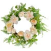 Northlight Rose And Peony Fern Artificial Floral Spring Wreath, Pink - 24-Inch -Northlight northlight vm18649 updated 00300.1621966641