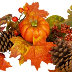 Northlight Orange Pumpkins, Pine Cones And Berries Fall Harvest Wreath - 24 Inch, Unlit -Northlight northlight vm26537 4 61881.1664379674