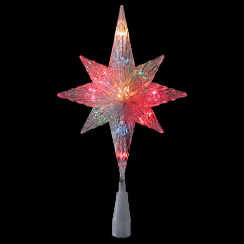 Northlight 11" Lighted Clear 8 Point Star Of Bethlehem Christmas Tree Topper - Multicolor Lights 4 Northlight 11" Lighted Clear 8 Point Star Of Bethlehem Christmas Tree Topper - Multicolor Lights - Image 2