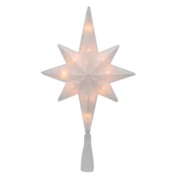 Northlight 11" Lighted Frosted Clear And Rose Gold Bethlehem Star Christmas Tree Topper - Clear Lights