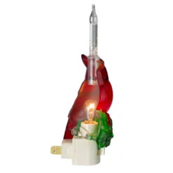 Northlight 7.5" Red Christmas Cardinal With Holly And Berry Bubble Night Light -Northlight northlightct 72 219 107 3 89702.1588344269
