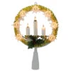 Northlight 8" Lighted Gold Tinsel Wreath With Candle Trio Christmas Tree Topper - Clear Lights -Northlight northlightct 74 685 066 1 96814.1587644957
