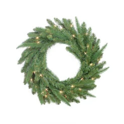 Northlight Pre-Lit Mixed Pine Artificial Christmas Wreath - 24-Inch, Clear Lights