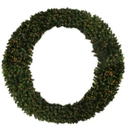 8' Pre-Lit Deluxe Windsor Pine Commercial Size Artificial Christmas Wreath - Clear Lights