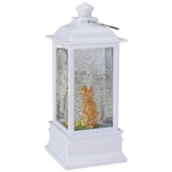 9" White Dog With Bunny Ears Easter Lighted Glittering Snow Dome Lantern -Northlight raz 4000757 1 23483.1588404908