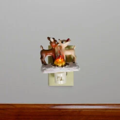 Roman 5" Rudolph And Clarice By Fire Christmas Nightlight -Northlight roman 132505 4 86642.1588353616