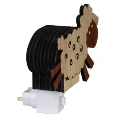 Roman 6" Wooden LED Leaping Sheep Night Light -Northlight roman 163591 2 30739.1588406025
