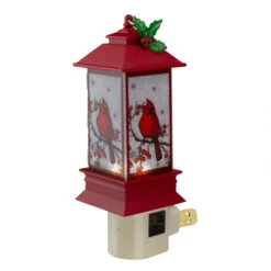Roman 6" Red Cardinal Holly Christmas Lantern Night Light -Northlight roman 164112 3 17482.1588396811