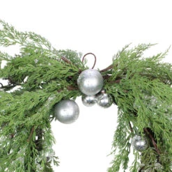 Iced Cedar Ornaments And Bells Artificial Christmas Wreath - 24-Inch, Unlit 6 Iced Cedar Ornaments And Bells Artificial Christmas Wreath - 24-Inch, Unlit -Northlight selectxp1316 sv 25483.1636808484