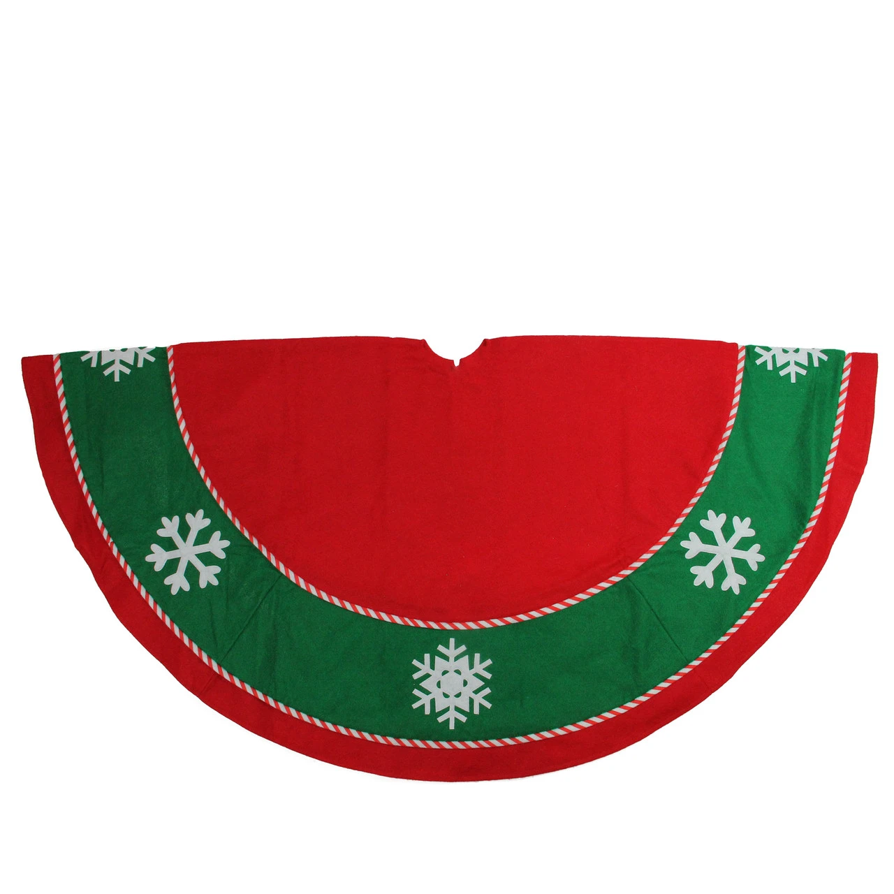 48" Red And Green Snowflake Christmas Tree Skirt 3 48" Red And Green Snowflake Christmas Tree Skirt