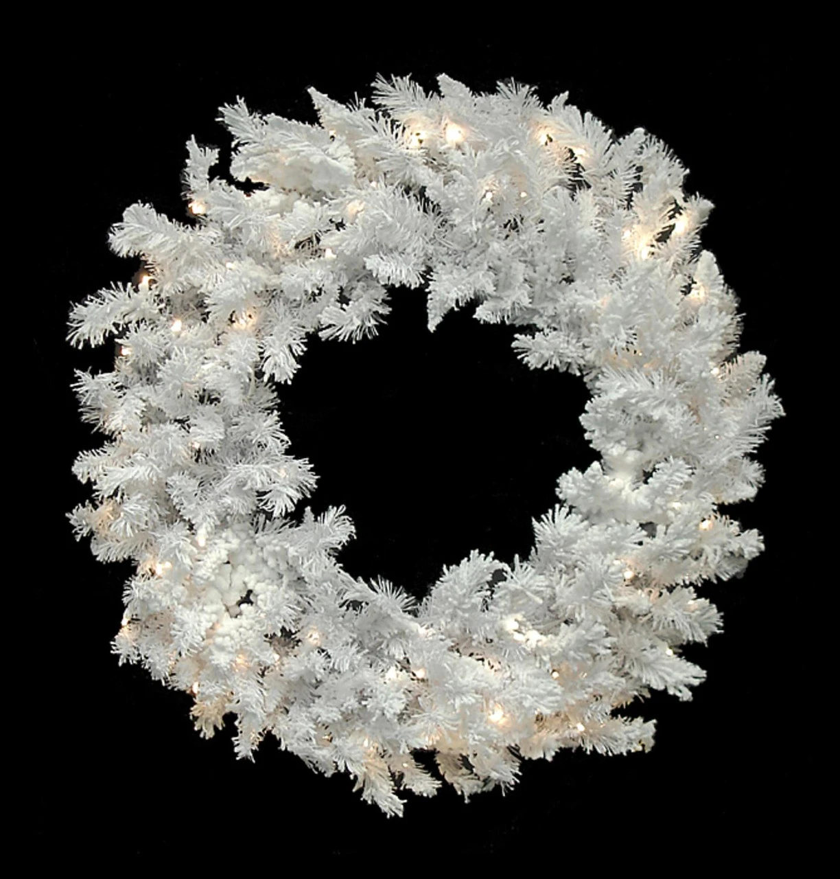 60"Pre-Lit LED Flocked Spruce Christmas WreathWarm Clear Lights 3 60"Pre-Lit LED Flocked Spruce Christmas WreathWarm Clear Lights