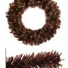 Pre-Lit Brown Sparkling Artificial Christmas Wreath - 36-Inch, Clear Lights -Northlight vickerman b882737 1 47508.1588358612