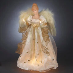 Kurt Adler 16" Lighted Ivory And Gold Angel Christmas Tree Topper - Clear Lights -Northlight wg2darq8wkrzbliv2d6u7syrxc17glsm 87693.1588415700