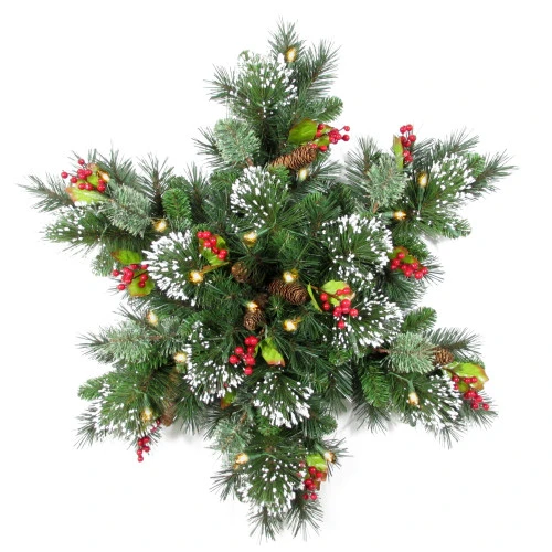 Pre-Lit 32β Wintry Pine(R) Snowflake Artificial Christmas Wreath - 32-Inch, Battery Operated Warm White Clear LED Lights 3 Pre-Lit 32β Wintry Pine(R) Snowflake Artificial Christmas Wreath - 32-Inch, Battery Operated Warm White Clear LED Lights