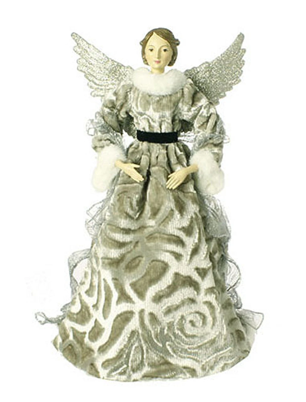 19" Olive Green Glittered Angel Christmas Tree Topper 3 19" Olive Green Glittered Angel Christmas Tree Topper