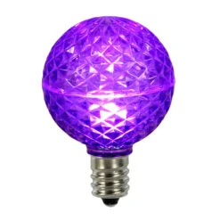 Club Pack Of 25 LED G50 Purple Replacement Christmas Light Bulbs - E12 Base